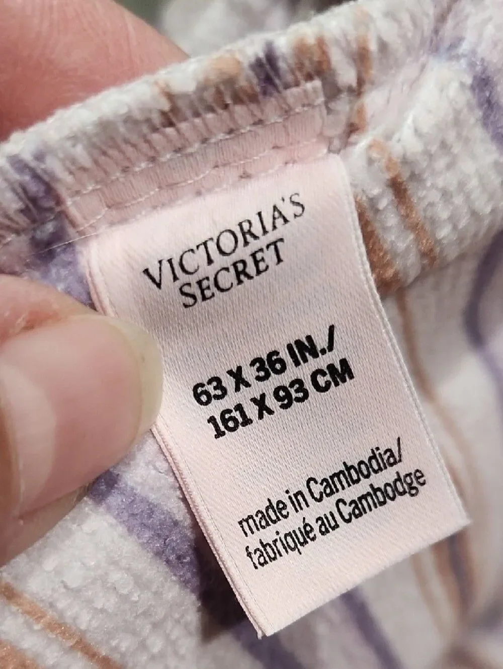 NWT Plush Drawstring Beach Towel Victoria Secret Backpack - Lavender Floral